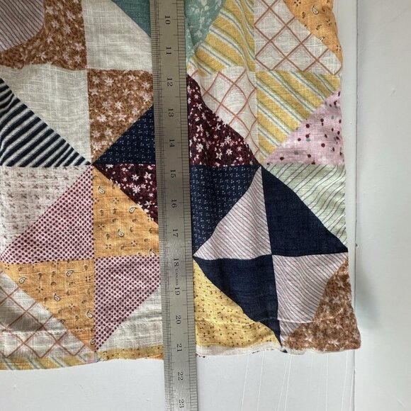 a.n.a Blouse Womens XL 100% Cotton Boxy Ruffle Patchwork Boho Cottage Peasant - Picture 8 of 8